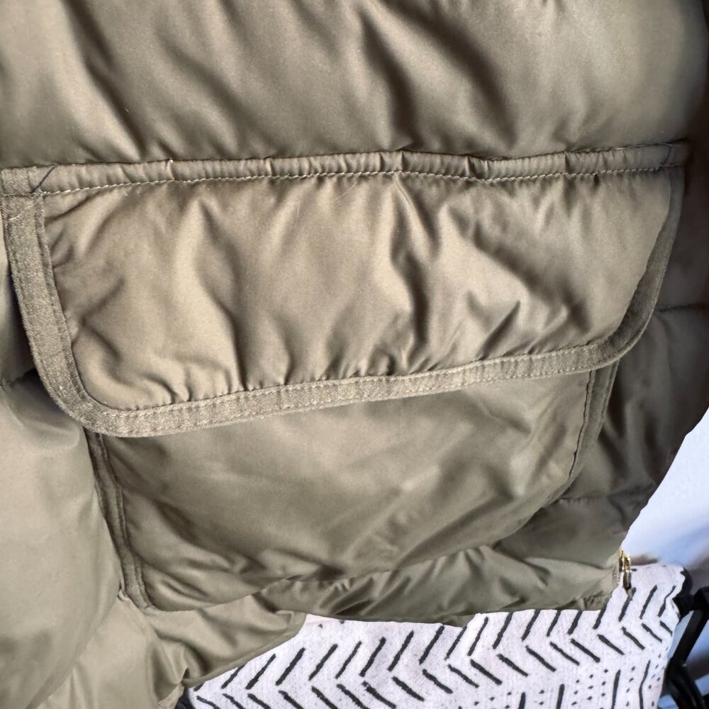 J. Crew Women's Olive Puffer Coat - Plus Size - Picture 3 of 4